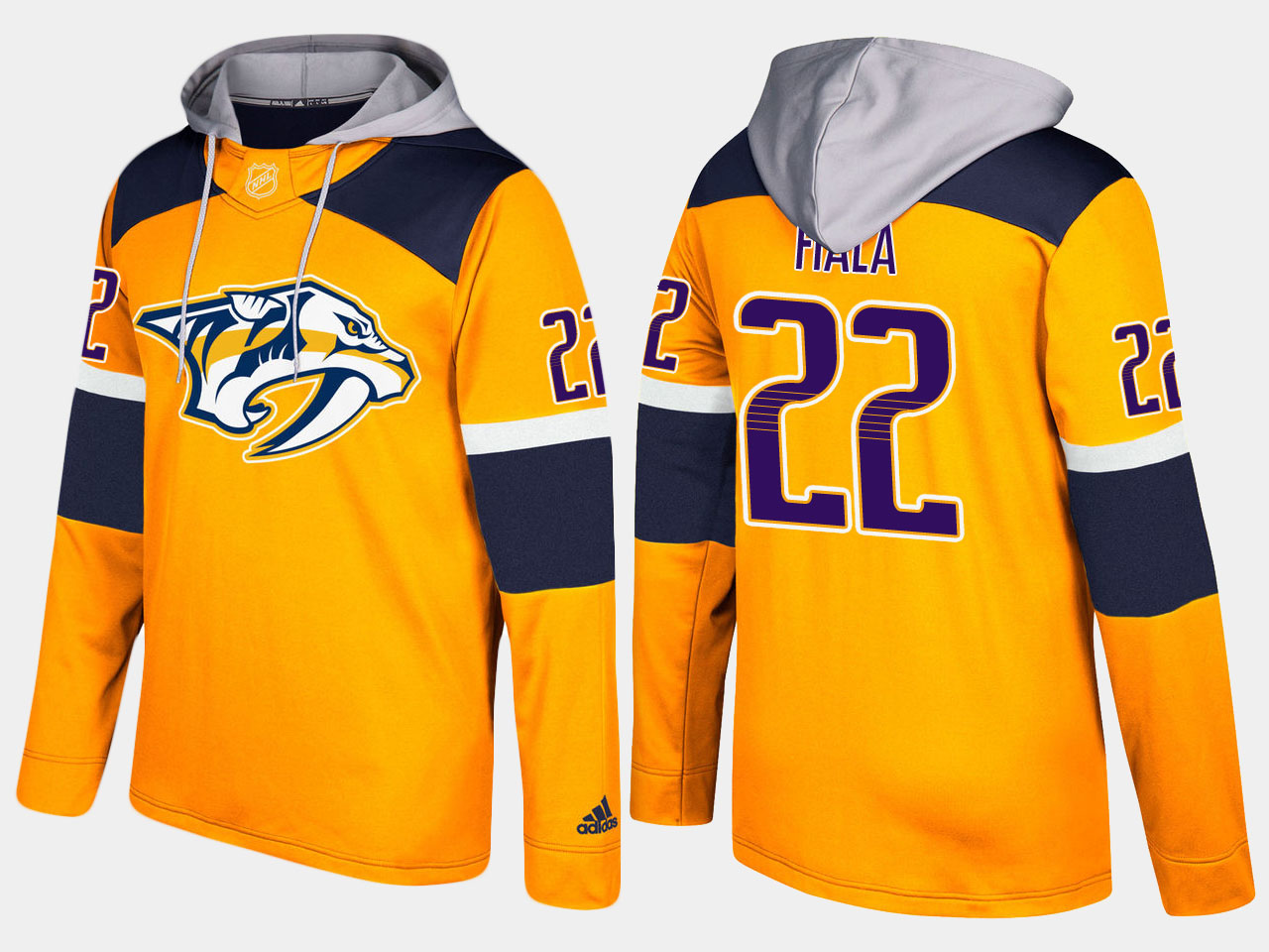 Men NHL Nashville predators #22 kevin fiala yellow hoodie->nashville predators->NHL Jersey